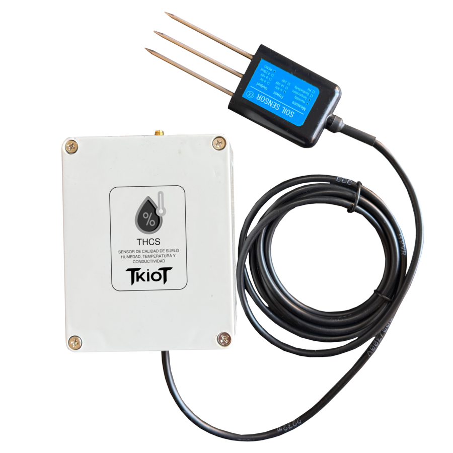Sensor de calidad de suelo: humedad, temperatura y conductividad